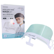 마스크린 웰플러스 1P / 5P 투명 마스크 국산 세척 재사용 위생 마스크 주방 식당 음식점 조리용 조리사 요리사마스크 학원 강사용 강사마스크, 5P(5개입)