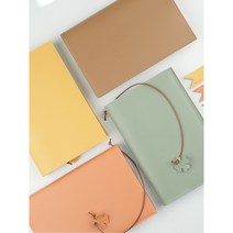 롤시 가죽 파스텔 북커버 책커버 다이어리 커버 + 멀티홀더 세트, 이니셜각인, 파스텔민트