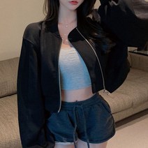 [랜덤플레이] 데일리 힙 캐주얼 크롭 블루종 자켓