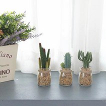 홈오피스 데스크꾸미기 선인장조화1p 감성소품 장식소품, 귀면각