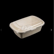 [두레] CR-1400 300개/ 종이 펄프 사각 배달 포장 용기 샌드위치 토스트 족발 대 전자레인지용 치킨포장 덮밥 샐러드포장 디저트포장 파스타용기 스파게티용기 볶음밥 닭강정, 뚜껑 (300개)