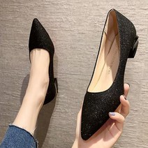 묘먀미 반짝이펄 여성 플랫 단화 3cm