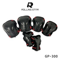 롤링스타 롤러스케이트 스케이트보드 보호대 GP-300 set, 02. 레드