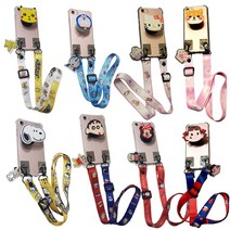 갤럭시S6 (G920) 핸드폰 케이스 (캐릭터 목걸이 + 스마트톡 + 투명 젤리) 세트 스트랩 거치대 실리콘 방탄 크로스백 틱톡 그립톡