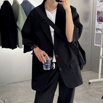 남자 여름 반팔 7부 마이 아우터 블레이저 자켓 남성 오피스룩 가을 시원한 오버핏 하객룩 정장
