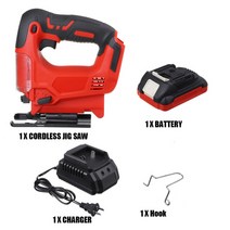 슬라이딩 각도절단기 drillpro 2900rpm 65mm 무선 직소 전기 지그 톱 휴대용 miter saw 목공 전동 공구 makita 18v 배터리 호환, 협력사, 배터리 1개