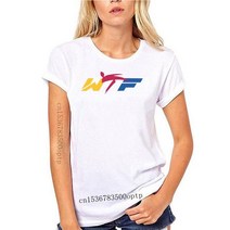 Wtf 월드 태권도 연방 로고 남성용 흰색 티셔츠 사이즈 S 3xl 청소년 상의