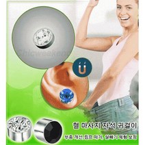 체중감량귀걸이 규빅 자기 흡인 살빼기 귀걸이 자기 귀걸이, 블루*2쌍