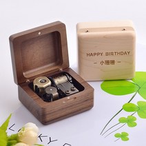 크리스마스 여자가좋아하는 결혼30주년 선물 오르골, 사진 교체형 모델-로즈우드-골드 무브먼트