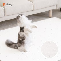 [러그140x180cm] 1장 디팡 고양이 중대형견용 캣플레이매트 미끄럼방지, 테라조 화이트