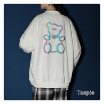 티피 여성 길거리 패션 트렌드 루즈핏 맨투맨티셔츠