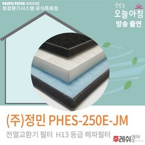정민하츠 PHES-250E-JM H13 아파트전열교환기필터611후레쉬에어, 방문교체(선배송후 기사방문15000원현장지급)