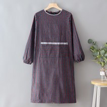 가정용 남성 무명천 주방 기름 방지 패션 로치 광목앞치마, T12-길이늘임 특대형 긴팔소매