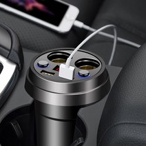 차량용 충전기 컵 핸드폰 거치대 듀얼 USB 포트시거잭 소켓 전원 어댑터 아이폰 안드로이드 LED가, 홀더 포함, 중국