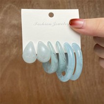 진주 목걸이 세트 Modyle 빈티지 기하학 귀걸이 여성을위한 골드 컬러 하트 레오파드 간단한 금속 광장 라운드 패션 파티 쥬얼리