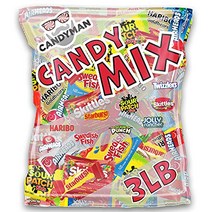 CANDYMAN 3 Pound Bundle of Candy Variety Pack Mix with Skittles Starburst Airheads Swedish Fish, 1