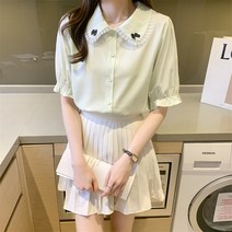 MOSAIRATION여성 찰랑 반팔 베이직셔츠 남방