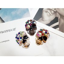 럭셔리 스컬보석 볼마크 골프악세사리 버디용품, 골드