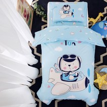 유아 낮잠 아기 알러지 이불 3종 세트 순면 심지 포함 입원 침구 이 침대 6종, 08 하늘색