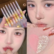 글리터 야광 형광 아이새도 펄 섀도우 펜슬 싱글섀도우 7 색 방수 거짓말 누에 라이너 진주 광택 매트 하이라이트 펜 메이크업 화장품, 02
