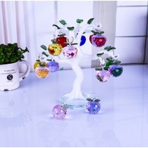 북유럽 미니어처 크리스탈 장식품 재물을부르는 사과나무 장식품 거실 신혼 집들이 선물, O