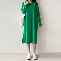 [바보사랑] 꾸안꾸 데일리 옆트임 후드 원피스(ops1020)