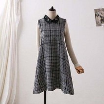 트위드 원피스 플라워 보석 카라 플레어 결혼식 하객 격식 데이트 소개팅