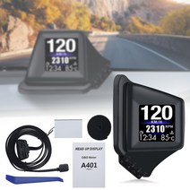 A401 새로운 OBD + GPS 듀얼 시스템 헤드 업 디스플레이 다기능 HUD LCD 과속 알람 자동차 속도 프로젝터헤드업 디스플레이, 1