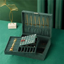 악세사리 보석 보관함 귀걸이 목걸이 반지 팔찌 진열대 디스플레이 우리는 메이크업을위한 안전 잠금 장치가있는 대형 해군 3 층 벨벳 패션 팬넬