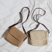 [캣츠원피스] 왕골백 라탄크로스백