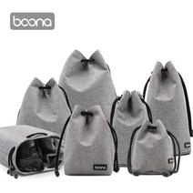 Boona 미러리스 카메라 가방 렌즈 파우치 캠코더 dslr가방, 베이직, 카메라 파우치 L - 회색