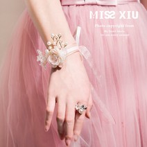 코사지 웨딩 탐미함 신부 계 들러리 꽃팔찌 자매 손버릇이 나쁘다 혼수품 결혼 핑크 1995775124, 반지