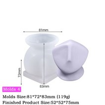 몰드 초 캔들 3D 페이스 실리콘 캔들 몰드 DIY 수제 퐁당 케이크 몰드 아로마 테라피 촛불 석고 장식품 초상화 조각 몰드, A321-4