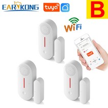 손님감지벨 동체감지기 차인벨 돔형 열선감지기 tuya smart wifi door window sensor sound wifi security alarm door open, b
