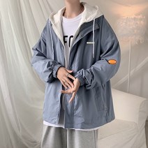 바람막이 야상 재킷 남성 봄가을 빅사이즈 스트리트 힙합 항공점퍼 후드 집업