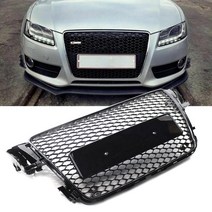 RS 프론트 범퍼 그릴 벌집 스포츠 스타일링 메쉬 육각 아우디 a5 b8 s5 8t 2008-2012, 없음