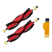 샤오 미 Roborock S4 S5 S6 최대 S50 S60 E35 E25 액세서리 진공 청소기 부품 메인 롤러 브러쉬 + 청소 브러쉬, 레드 & 노란색, 하나