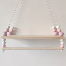 진열대 정리 수납 북유럽 스타일 유치원 장식 벽 선반 옷 보관 랙 수제 어린이 방 걸이 구슬, [14] pink purple blue
