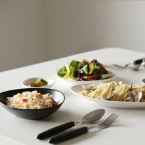 에라토 조약돌 식기세트 2인 14p, 블랙&화이트