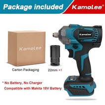 전동라쳇렌치 Kamolee 전기 DTW500 브러시리스 무선 1200 N.m 배터리 및 충전기 18V 마키타 배터리와 호환 가능, 5.EU - No Battery