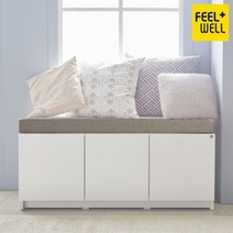 테미스 3칸 수납 벤치 쇼파 SF9679 PVC 방석포함, 화이트