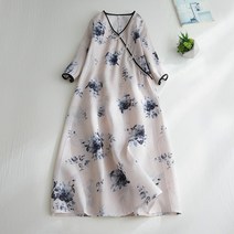 면 여성 여름 쿨 마 린넨 데일리 롱 원피스