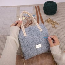 [갓샵] 코바늘 가방 뜨기 클러치백 만들기 DIY 키트 [뜨개질 망스티치 네트 망 뜨개 손, 상품선택:클러치백/솜사탕