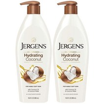 Jergens 하이드레이팅 코코넛 16.5온스 로션 펌프 (496ml) (2팩), 16.8 Fl Oz (Pack of 2)