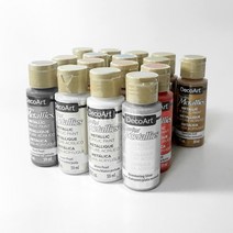 데코아트 메탈릭 펄 아크릴 물감 16색 펄 석고방향제 염료 색소 채색까메오캔들 미술 (공식 색상표 표시), 14.퍼플 펄