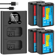2000mAh NP FW50 NP-FW50 배터리 AKKU + LED 소니 NEX-7 NEX-5N NEX-5R 알파 a5000 a6000 DSC-RX10 a7II a7S, CHINA_4BatteryWithCharger