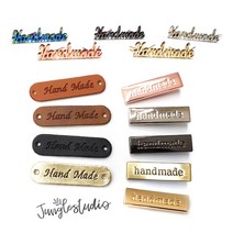 핸드메이드 라벨 택 금속 가죽 handmade 가방부자재 마크라메 재료 가방만들기 DIY, 금속로고_실버(2개)