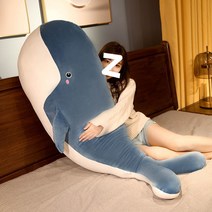 Meainna 찹쌀떡베개필로우 쿠션 고래 바디플로우 모찌인형 성인애착 바디필로우 긴배게, 블루