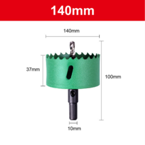 홀쏘 바이메탈 우드 홀 톱 16-200mm 드릴 비트 HSS 스틸 M42 구멍 목공 도구 Downlight Plasterboard opening에 적합, [32] 140mm