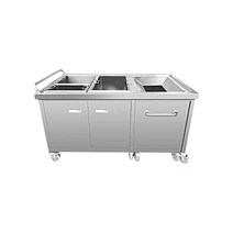 급식 잔반처리대 이동식 짬통 셀프 퇴식대 잔반통, 1600x600x800(3카트 모델)